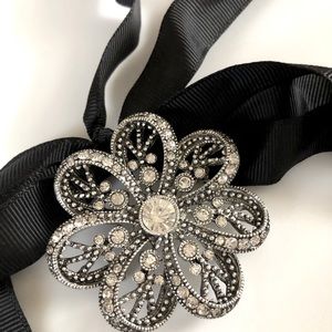 2 piece set- Sparkle CZ Brooch and ribbon